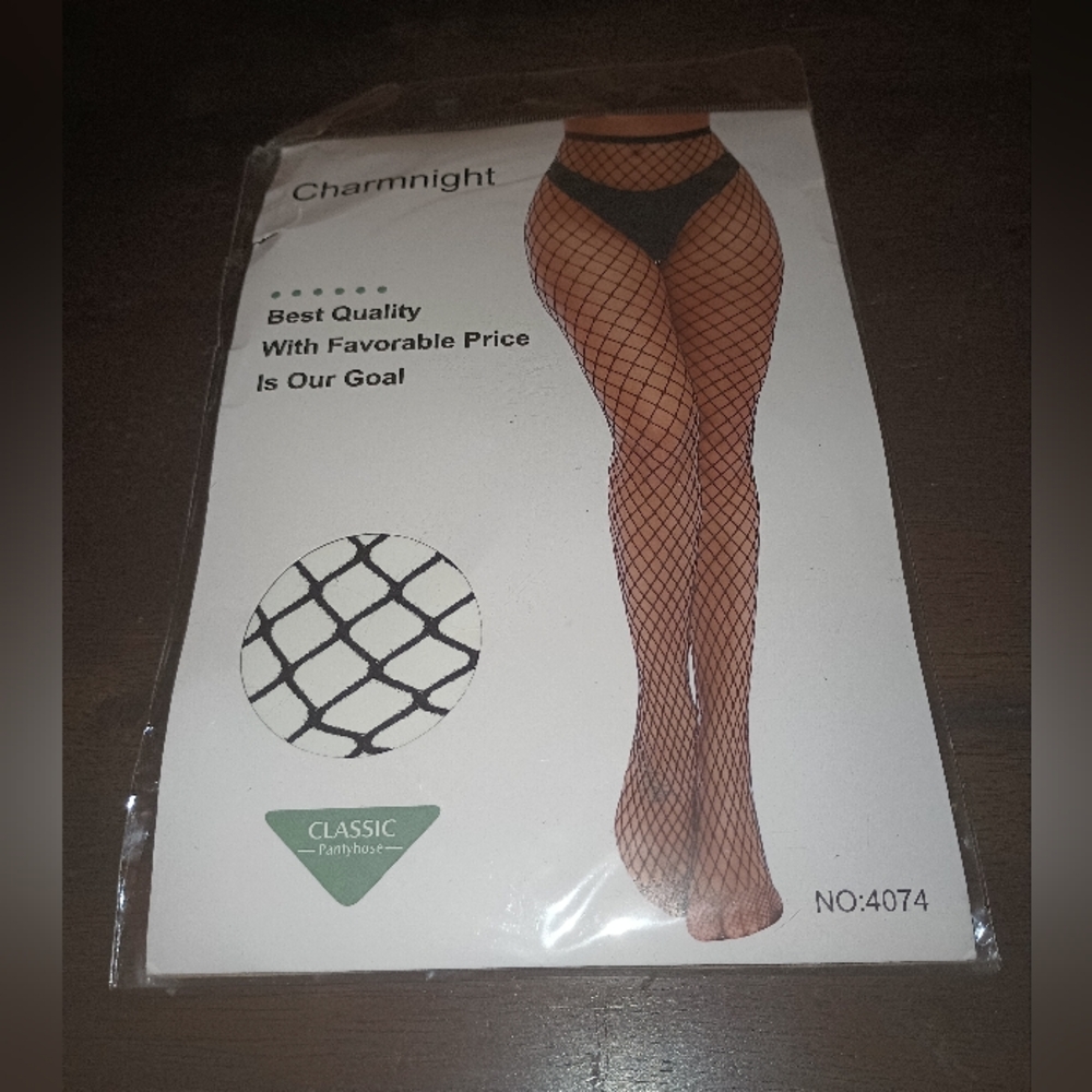 Charmnight Classic Fish Net Pantyhose Black One size fits most